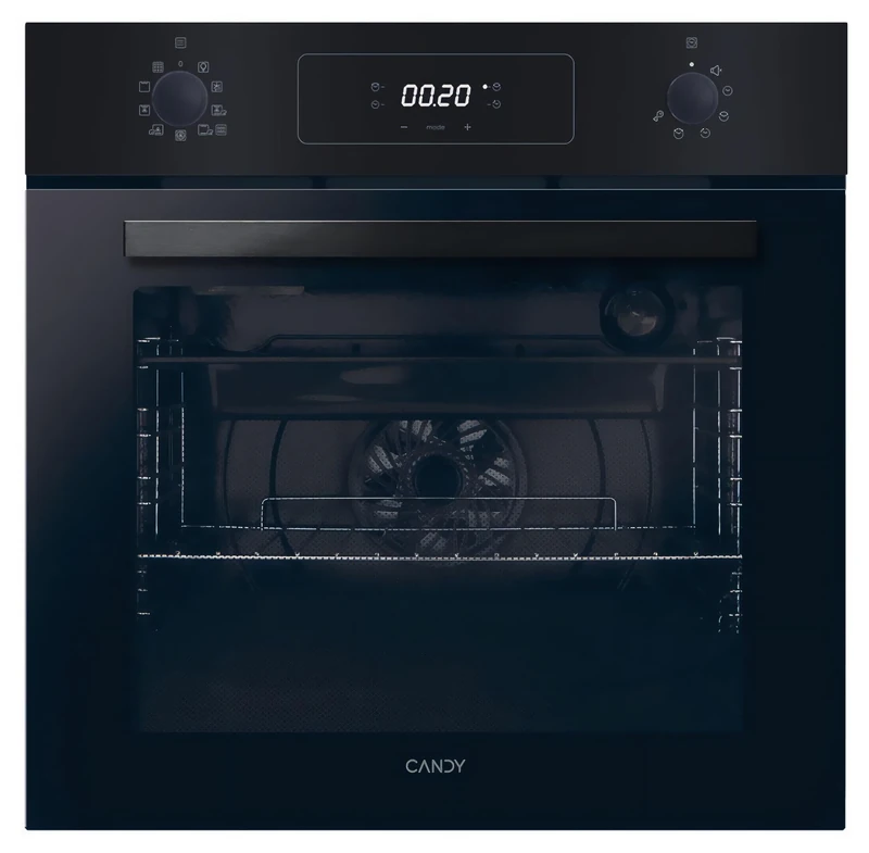 Candy Idea FCM955NRL-C, 60cm Multifunction Oven, A Energy rating, pyrolytic cleaning, steam cleaning, 9 function, 70L capacity, LED Programmer- Black, 59.5 x 59.5 x 56.8cm