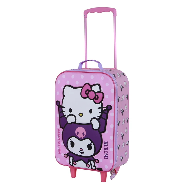 Karactermania Sanrio Hello Kitty Playful-Soft 3D Trolley Suitcase, Pink, 17 x 33 x 52 cm, Capacity 26 L