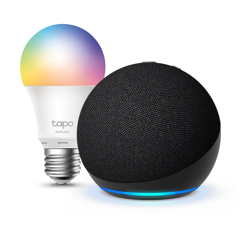 Echo Dot (5th generation) | Charcoal + Tapo L530EA Smart Light Bulb (E27), Works with Alexa - Smart Home Starter Kit, with Alexa+ Early Access