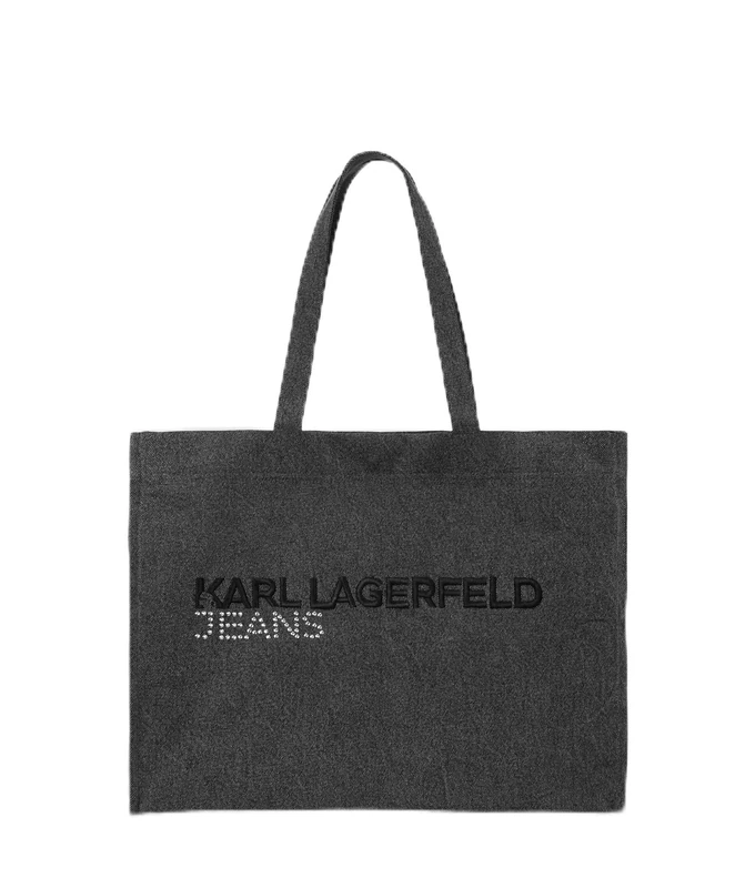 KARL LAGERFELD JEANS, Women's, Essential Logo Shopper, Black, One size
