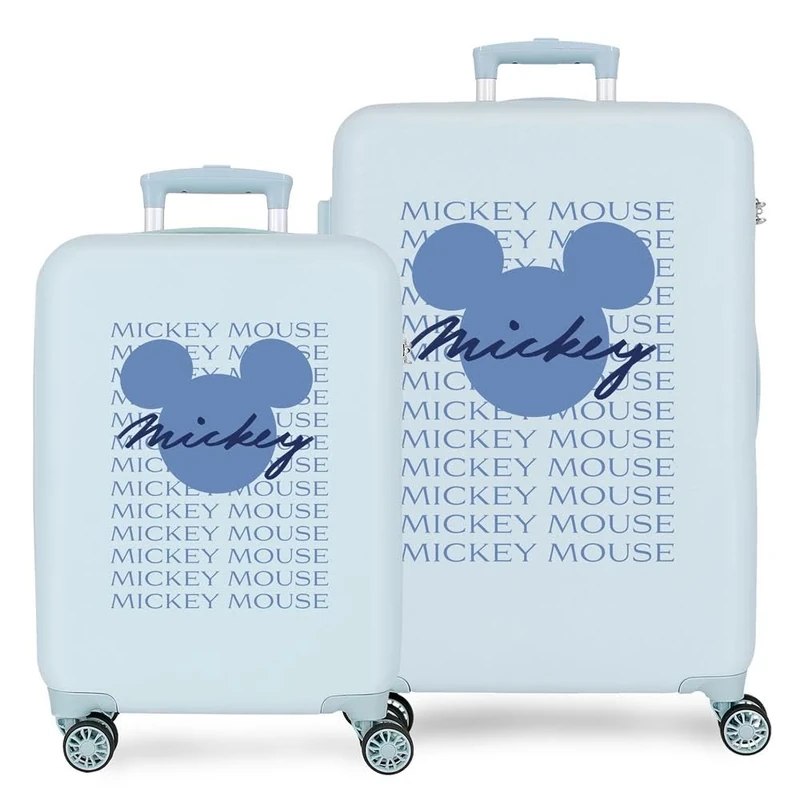Joumma Disney Have A Good Time Suitcase Set Blue 55/65 cm Rigid 6 kg Combination Lock Side ABS 6 kg 91L Hand Luggage, Blue, One Size, Suitcase Set