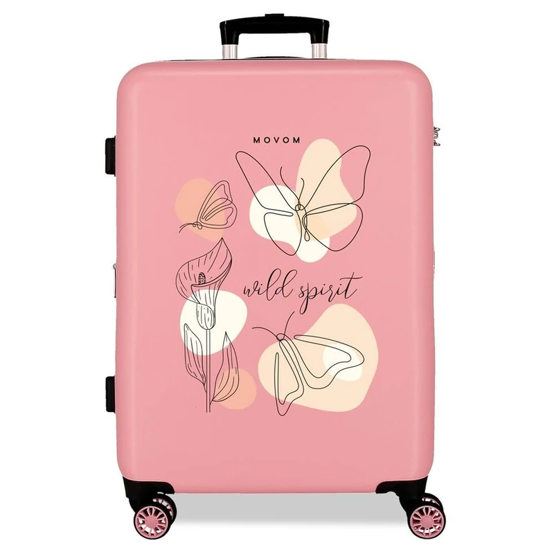 Movom Joumma Luggage Medium Suitcase Pink 48 x 68 x 26 cm Rigid 3 kg Combination Lock Side ABS 3 kg 56LExtensible, Pink, One Size, Medium Suitcase