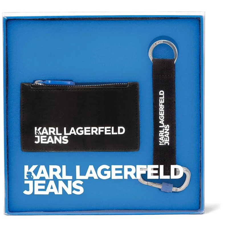 KARL LAGERFELD JEANS, Men's, Essential Cardholder Key Chain Gift Pack, Black, One Size - Image 1