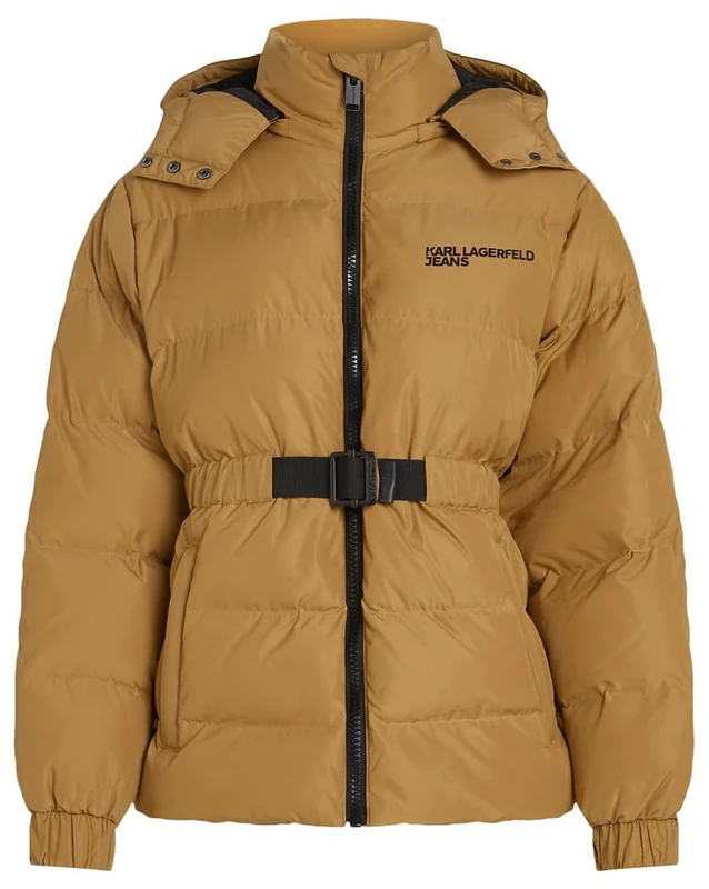KARL LAGERFELD JEANS Women Belted Puffer Chipmunk XL - Image 1