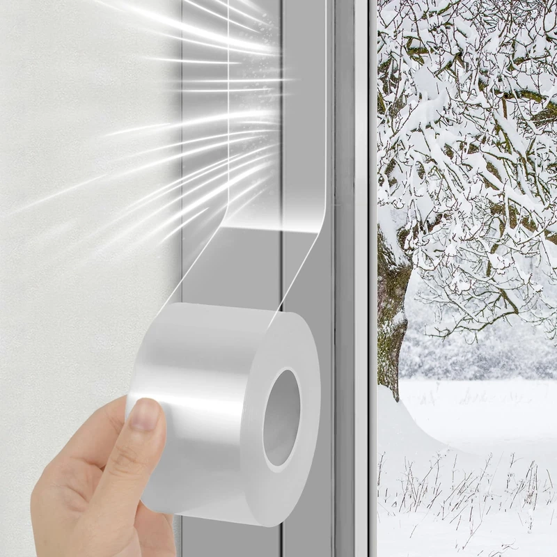 vsshe Transparent Window Seal Tape 5cm x 10m - Waterproof, No-Residue