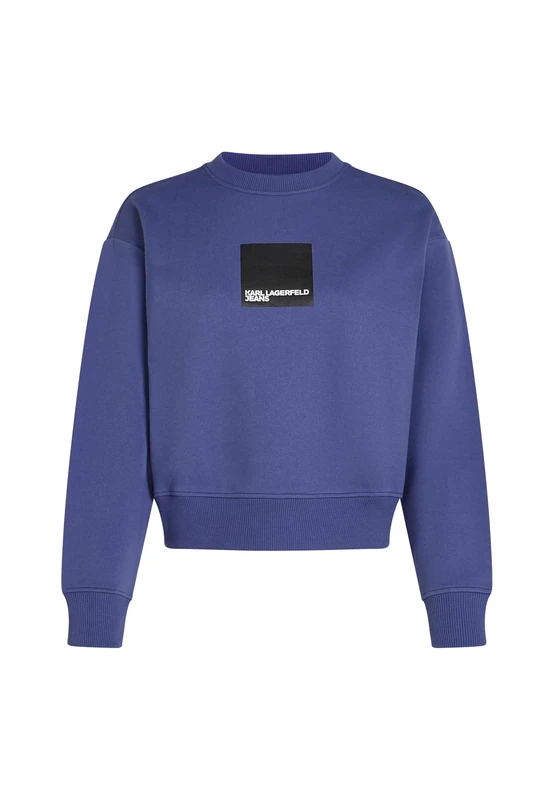 KARL LAGERFELD JEANS, Women's, Box Logo Sweat, Regular Fit, Blue, XS