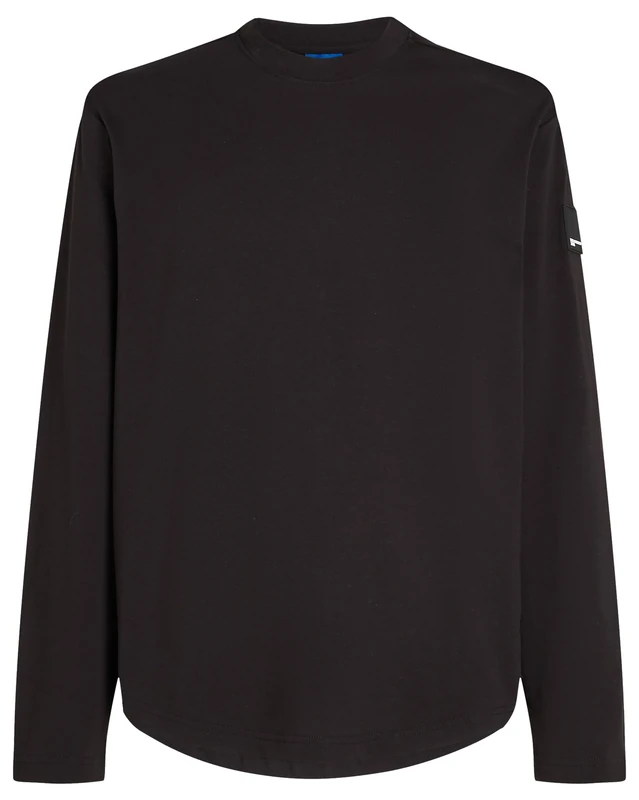 KARL LAGERFELD JEANS, Men's, Regular Long Sleeve Curved Hem Tee, Regular Fit, Black, XL