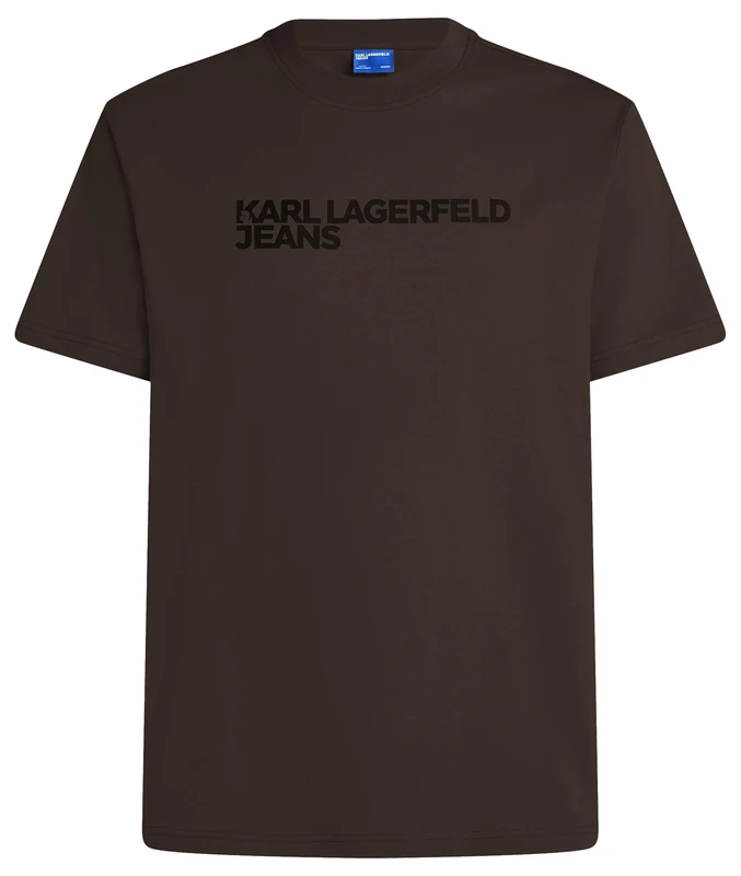 KARL LAGERFELD JEANS Men Regular Short Sleeve Essential T-Shirt Chocolate Torte XS