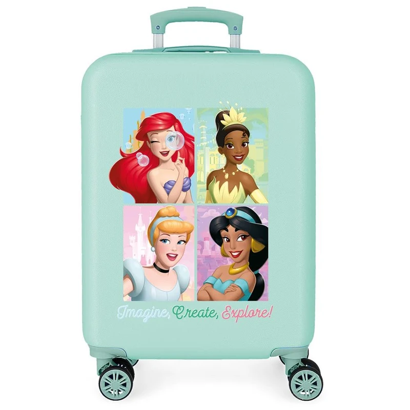 Disney Princess Children's Hard Case Combination Lock Side 4 Wheels Hand Luggage is Made of ABS, a Rigid and Lightweight Material., The Little Mermaid, One Size, Suitcase 55