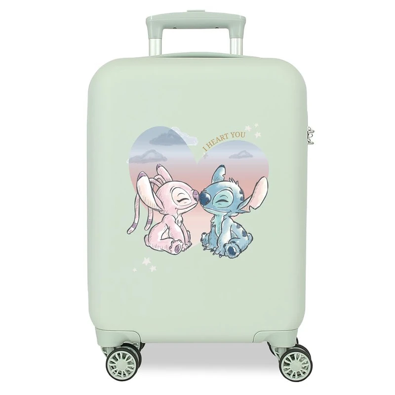 Disney Adorable Stitch Moods Cabin Suitcase Hard ABS Side Combination Lock 4 Wheels Double Luggage Hand Luggage, I Heart You, One Size, Suitcase 50