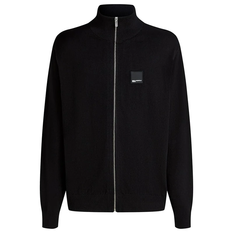 KARL LAGERFELD JEANS, Men's, Zip Knit Cardigan, Regular Fit, Black, XL