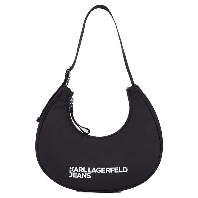 KARL LAGERFELD JEANS, Women's, Essential Nylon Moon Bag, Black, One size