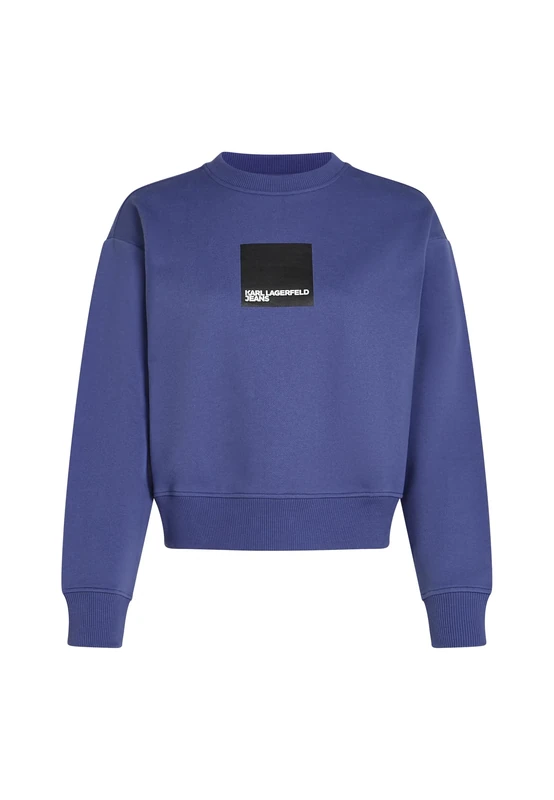 KARL LAGERFELD JEANS, Women's, Box Logo Sweat, Regular Fit, Blue, S