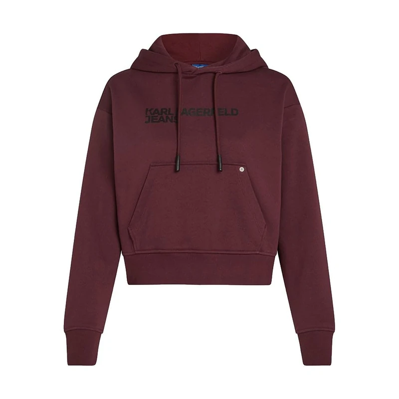 KARL LAGERFELD JEANS Women Regular Logo Hoodie Zinfandel XS