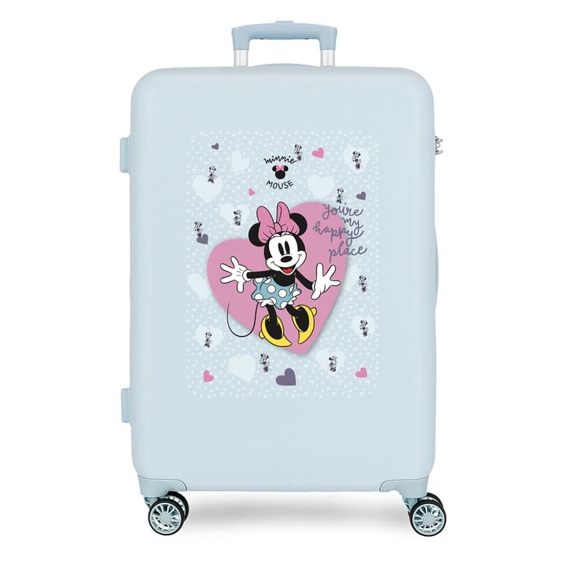 Disney Joumma Minnie My Happy Place Suitcase Medium Blue 46x65x23 cm Rigid 2.65 kg Combination Lock Side ABS 2.65 kg 56LExtensible, Blue, One Size, Medium Suitcase