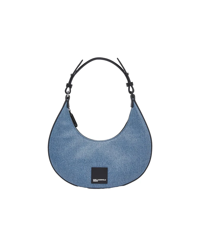 KARL LAGERFELD JEANS, Women's, Box Logo Halfmoon Bag, Blue, One size