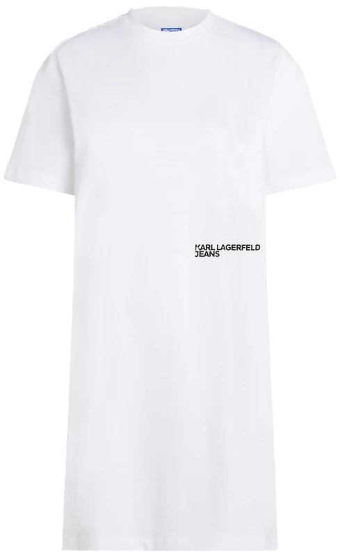 KARL LAGERFELD JEANS, Women's, Karlism Tee Dress, Regular Fit, White, L
