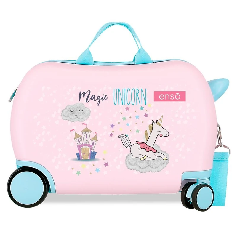 Enso Magic Unicorn Children's Suitcase Pink 45 x 31 x 20 cm Rigid 1.8 kg Combination Lock Side ABS 1.8 kg 27.9L Hand Luggage, Pink, One Size, Children's Suitcase