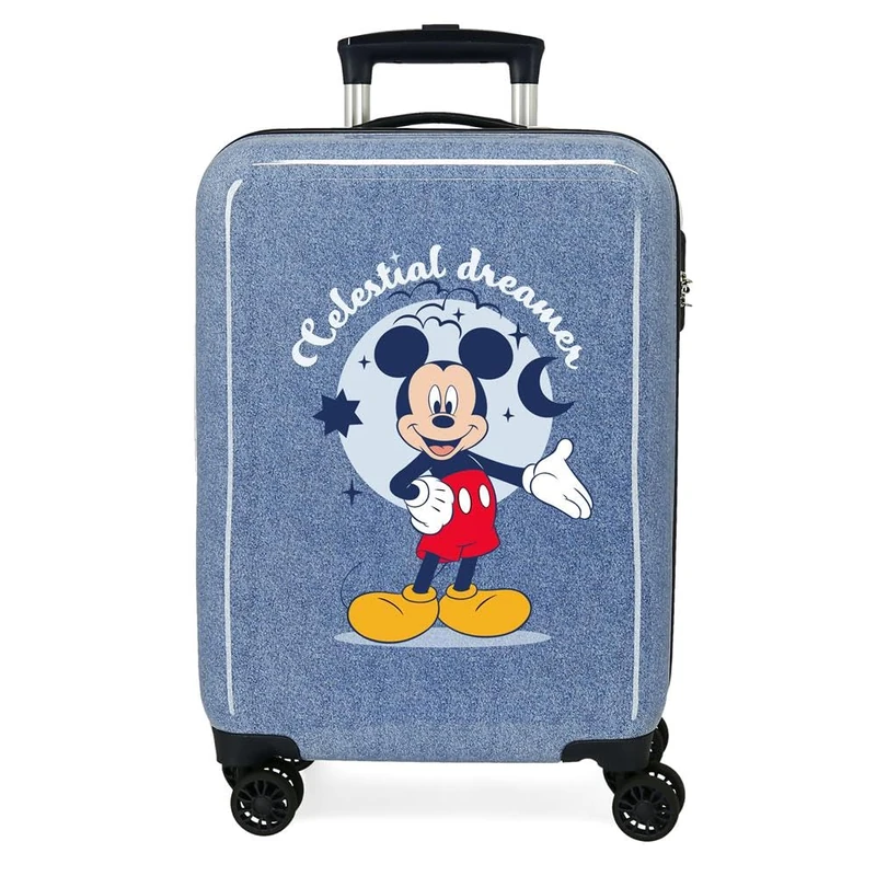 Joumma Disney Mickey & Minnie Cabin Suitcase Blue 38 x 55 x 20 cm Rigid 2 kg Combination Lock Side ABS 2 kg 34L Hand Luggage, Blue, One Size, Cabin Suitcase