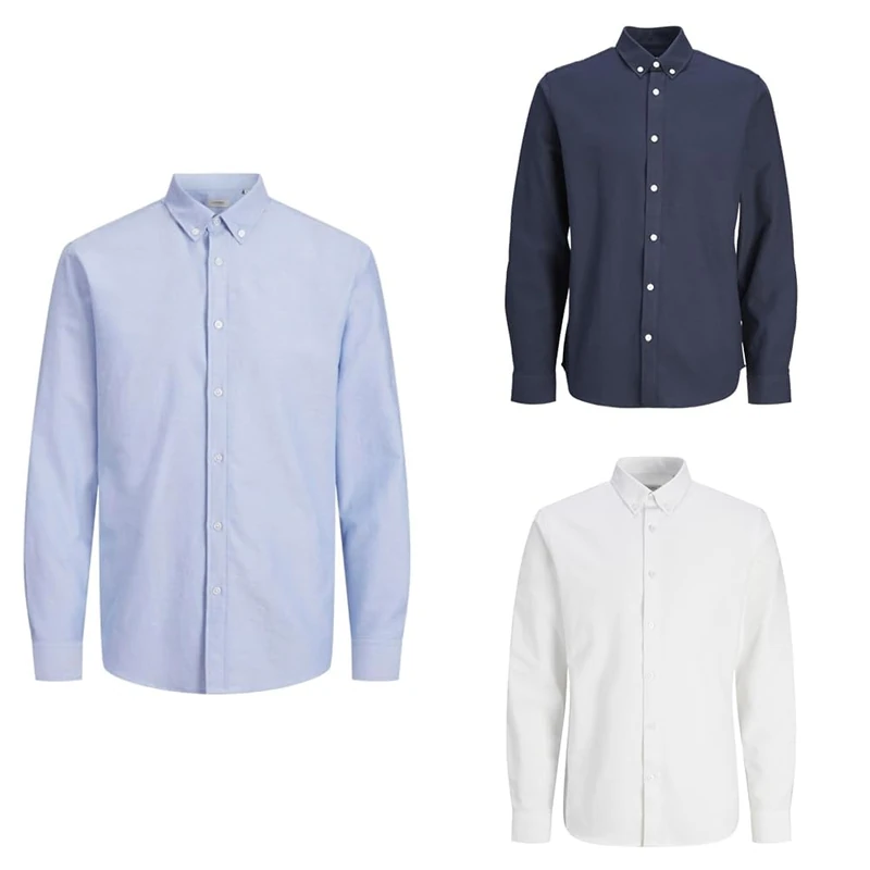 JJ REBEL JREBOSCAR Shirt LS NOOS Cashmere Blue Navy Blazer White L