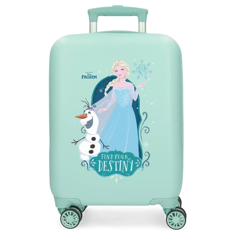 Disney Frozen Nature is Magical Children's Hard Case Combination Lock Side 4 Wheels Hand Luggage is Made of ABS, a Rigid and Lightweight Material., Turquoise, One Size, Suitcase