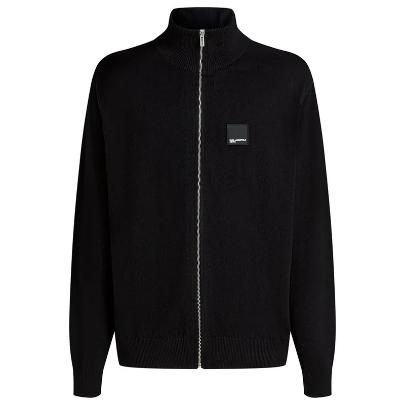 KARL LAGERFELD JEANS, Men's, Zip Knit Cardigan, Regular Fit, Black, XXL