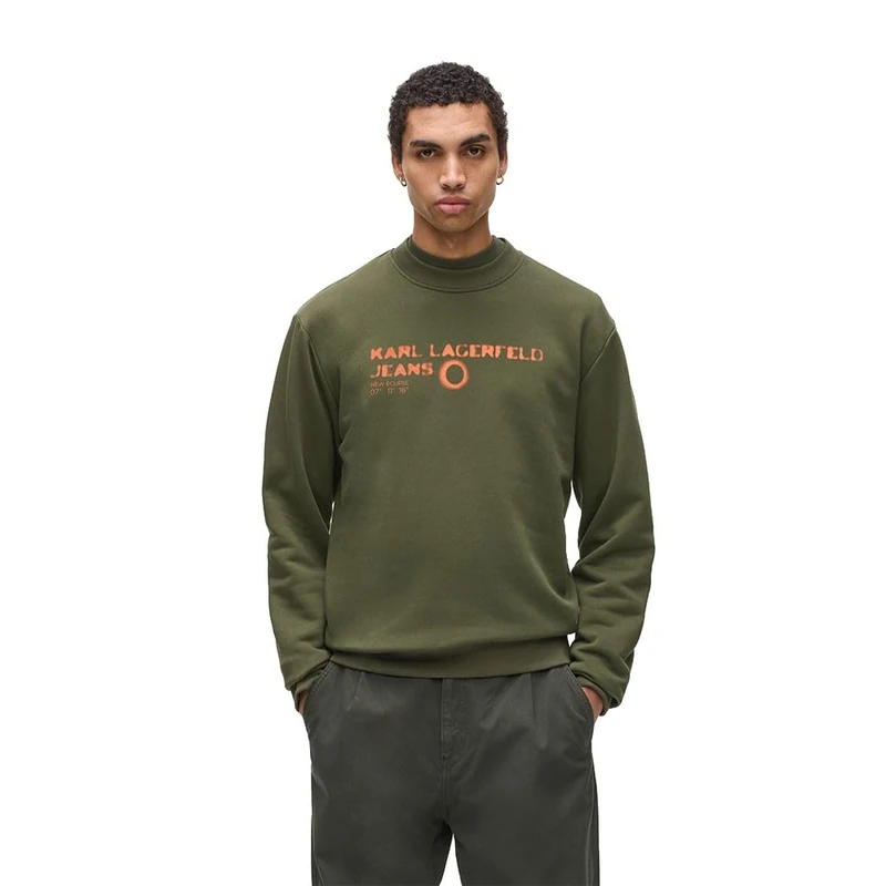 KARL LAGERFELD JEANS, Men's, Eclipse Logo Sweat, Regular Fit, Green, L