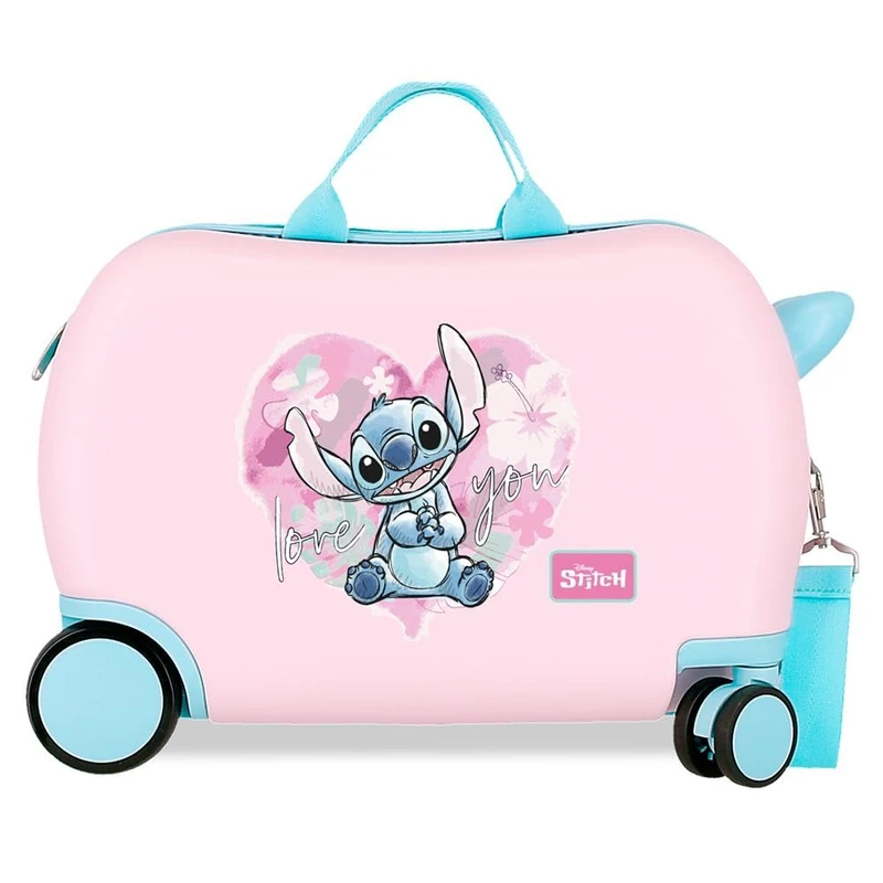 Disney Joumma Heart Stitch Children's Suitcase Pink 45 x 31 x 20 cm Rigid 1.8 kg Combination Lock Side ABS 1.8 kg 27.9L Hand Luggage, Pink, One Size, Children's Suitcase