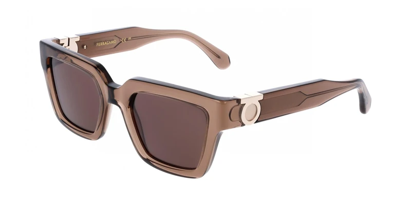 FERRAGAMO Eyeglasses Sf2066s - Transparent Brown 52 Bridge: 21
