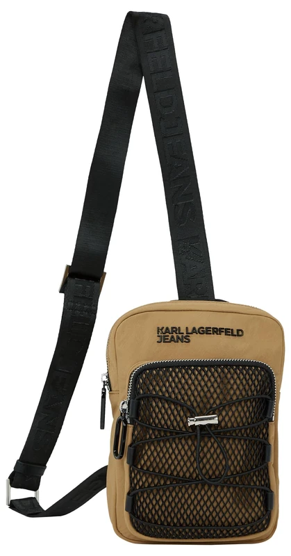KARL LAGERFELD JEANS, Men's, Utility String Sling Bag, Brown, One size