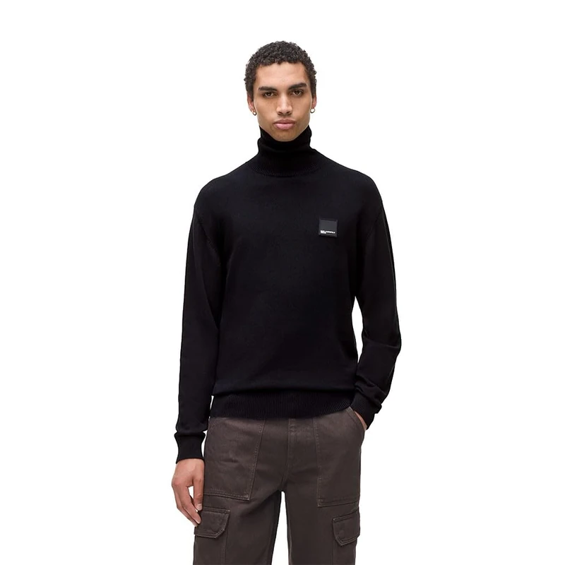 KARL LAGERFELD JEANS, Men's, Regular Roll-Neck Sweater, Regular Fit, Black, XS