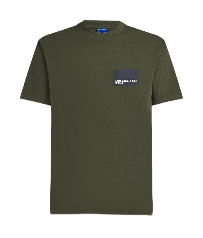 KARL LAGERFELD JEANS, Men's, Regular Short Sleeve Box Logo Tee, Regular Fit, Forest Night, M Green