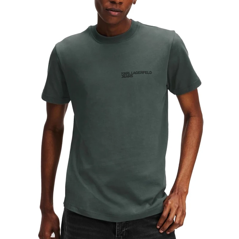KARL LAGERFELD JEANS, Men's, Slim Short Sleeve Essential Logo Tee, Slim Fit, Green, XXL