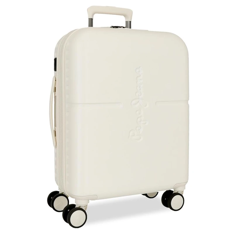 Pepe Jeans Highlight Cabin Suitcase Beige 40x55x20 cm Rigid 2.9 kg TSA Lock Integrated ABS 2.9 kg 37L Hand Luggage by Joumma Bags, Beige, One Size, Cabin Suitcase