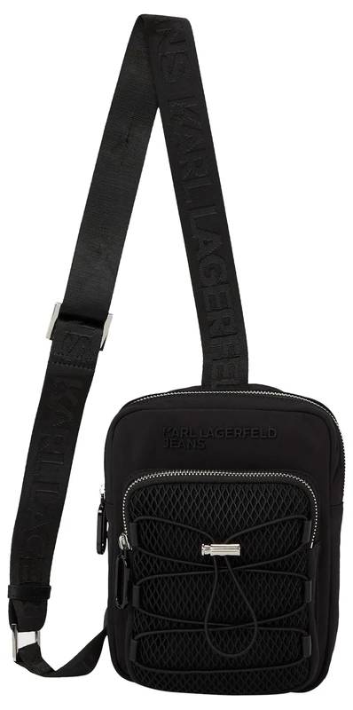 KARL LAGERFELD JEANS, Men's, Utility String Sling Bag, Black, One size