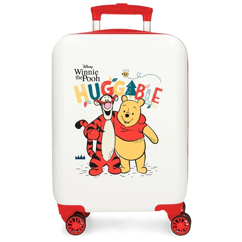 Disney Winnie & Tiger Children's Hard Case Combination Lock Side 4 Wheels Hand Luggage is Made of ABS, a Rigid and Lightweight Material., White, One Size, Cabin Suitcase