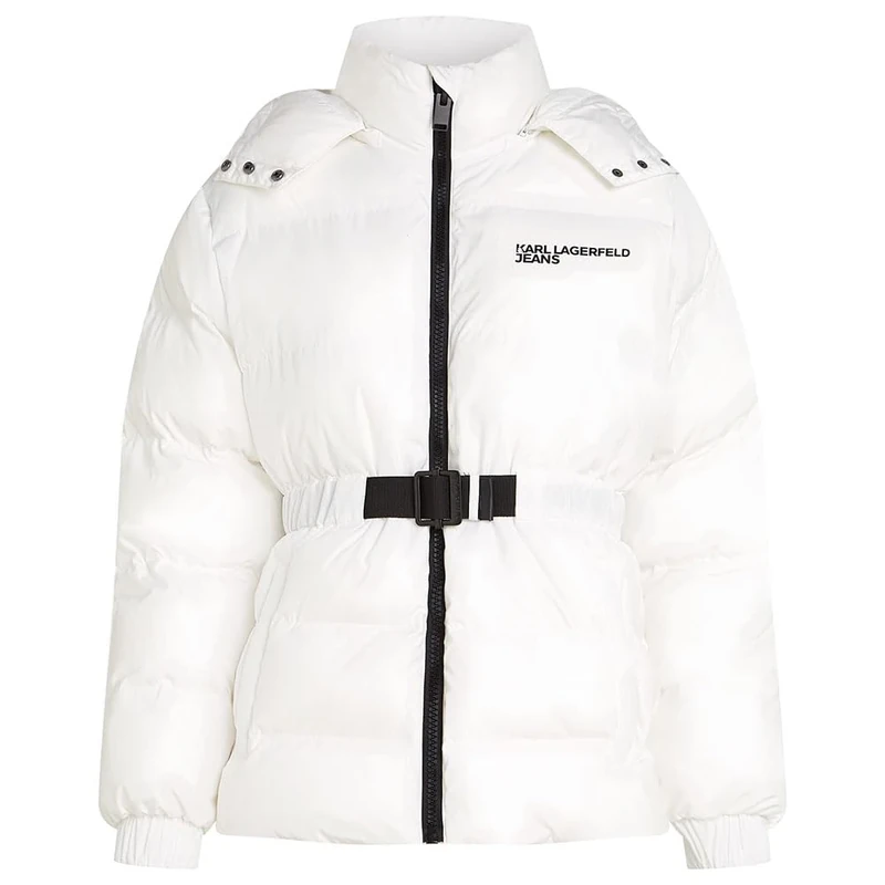 KARL LAGERFELD JEANS, Women's, Belted Puffer, Regular Fit, White, S