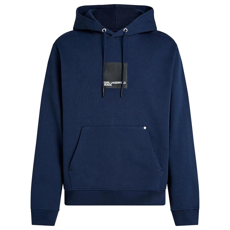 KARL LAGERFELD JEANS, Men's, Box Logo Hoodie, Regular Fit, Black, S