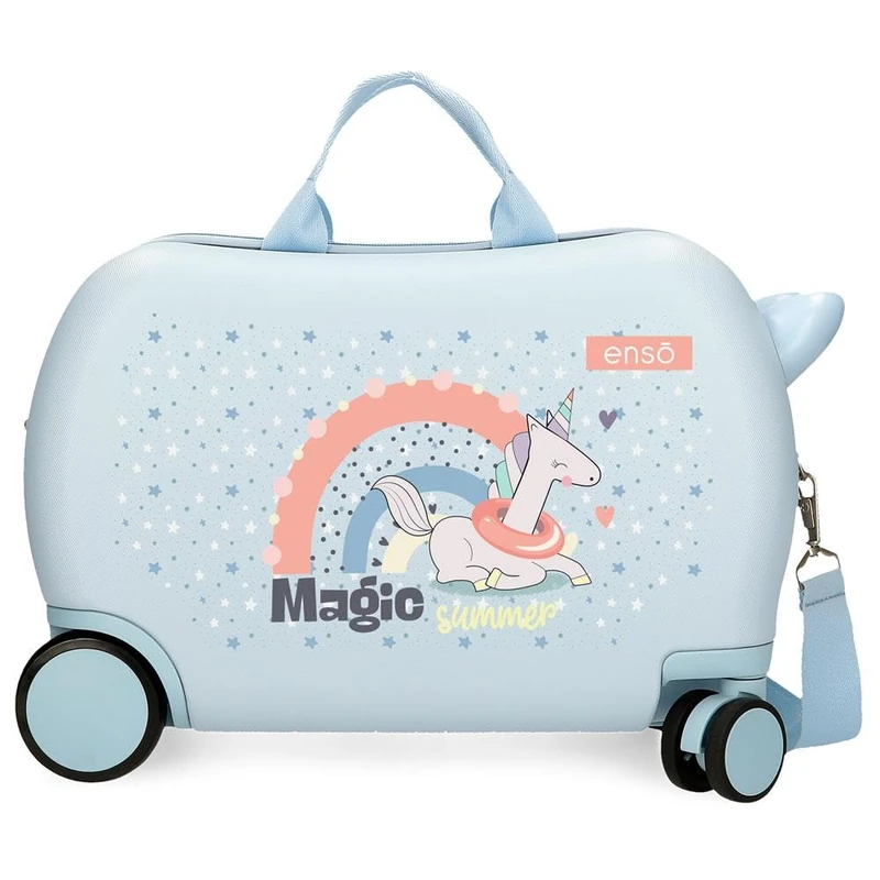 Enso Magic Summer Children's Suitcase Blue 45 x 31 x 20 cm Rigid 1.8 kg Combination Lock Side ABS 1.8 kg 27.9L Hand Luggage, Blue, One Size, Children's Suitcase