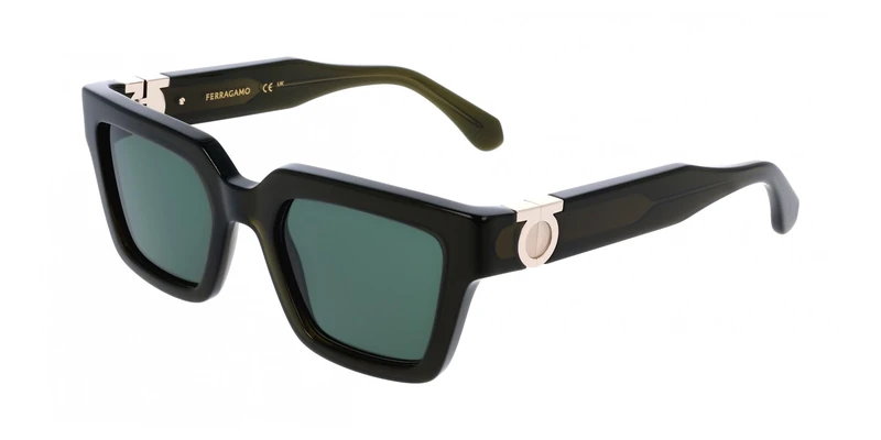 FERRAGAMO Eyeglasses Sf2066s - Transparent Dark Green 52 Bridge: 21