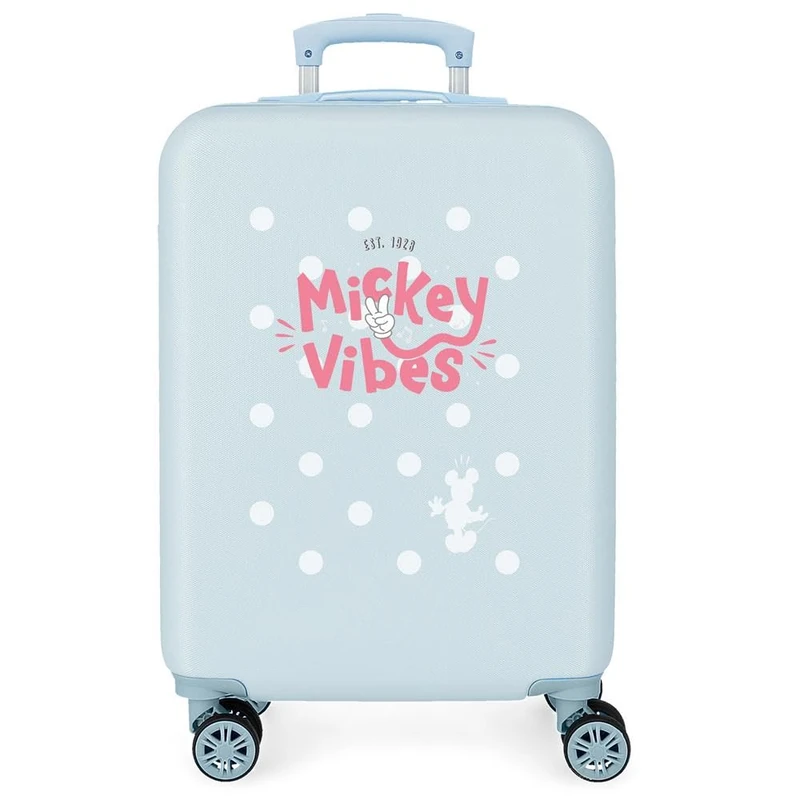 Joumma Disney Mickey Vibes Cabin Suitcase Blue 38 x 55 x 20 cm Rigid 2 kg Combination Lock Side ABS 2 kg 35L Hand Luggage, Blue, One Size, Cabin Suitcase