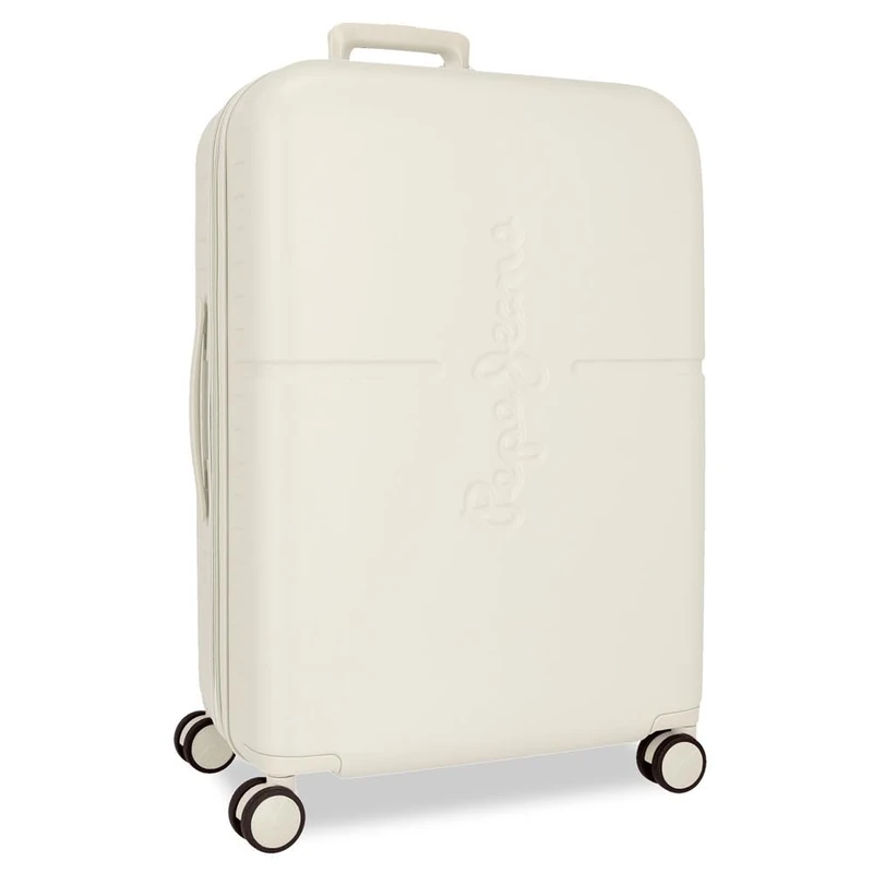 Pepe Jeans Highlight Medium Suitcase Beige 48x70x28cm Rigid 3.2kg TSA Closure Integrated ABS 3.2kg 79LExtensible by Joumma Bags, Beige, One Size, Medium Suitcase - Image 1