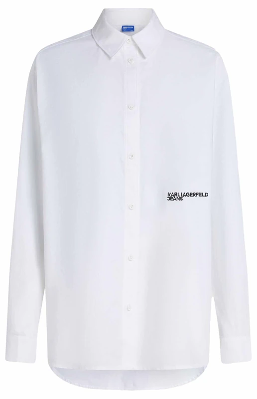 KARL LAGERFELD JEANS, Women's, Oxford Blouse, Relaxed Fit, White, XL - Image 1