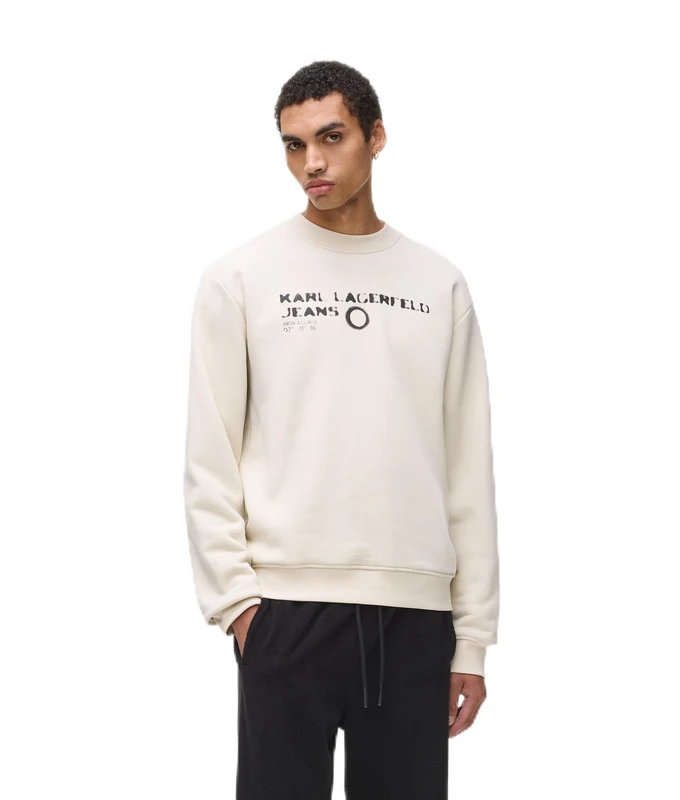 KARL LAGERFELD JEANS, Men's, Eclipse Logo Sweat, Regular Fit, Beige, XL