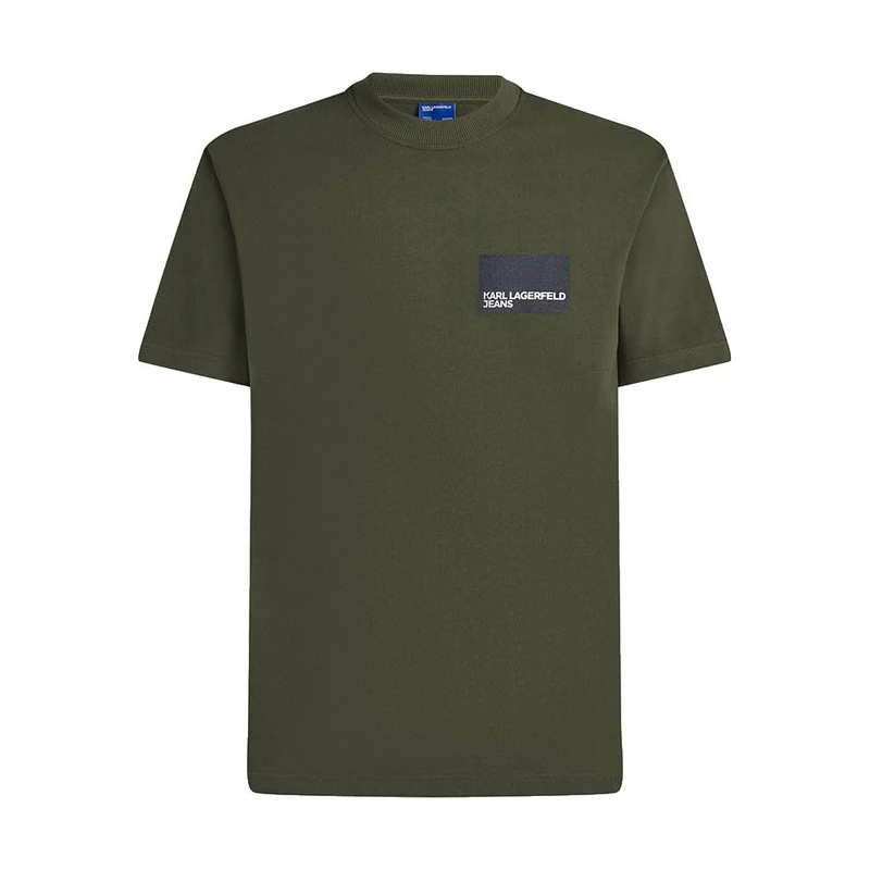 KARL LAGERFELD JEANS Men Regular Short Sleeve Box Logo T-Shirt Forest Night XS