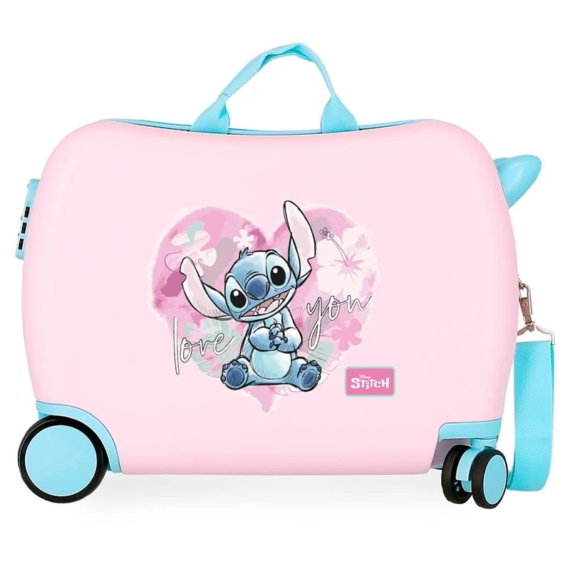 Disney Joumma Heart Stitch Children's Suitcase Pink 50 x 38 x 20 cm Rigid 1.8 kg Combination Lock Side ABS 1.8 kg 38L Hand Luggage, Pink, One Size, Children's Suitcase