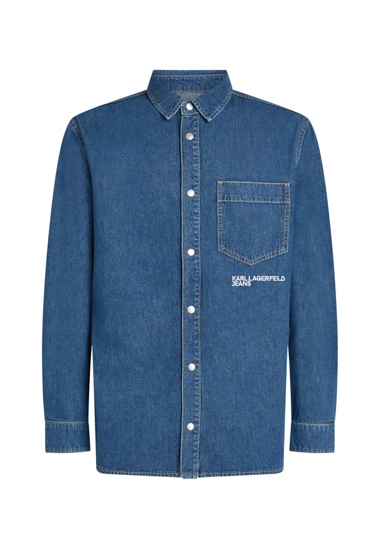 KARL LAGERFELD JEANS, Men's, Regular Denim Shirt, Regular Fit, Blue, XS