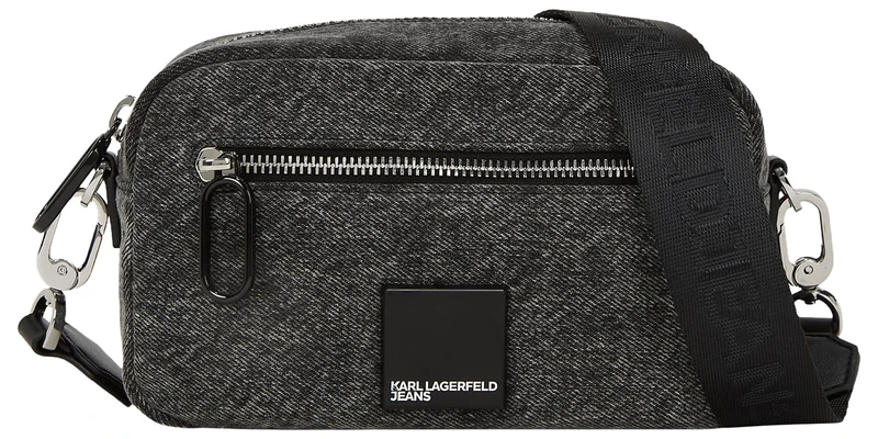 KARL LAGERFELD JEANS Women Box Logo Soft Cmr Bag Dnm Visual Washed Black One size