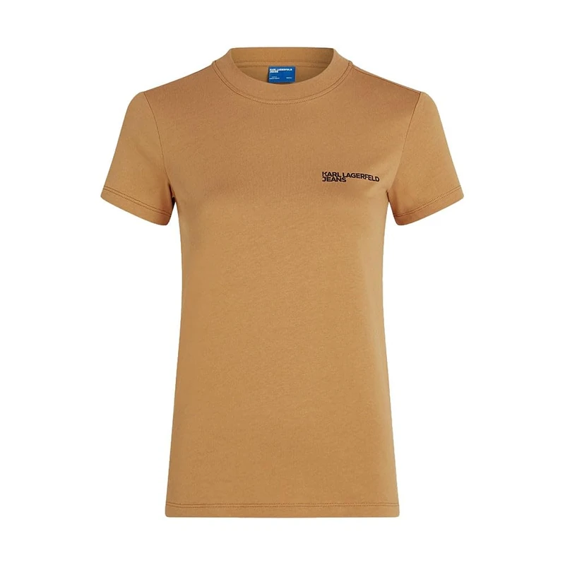 KARL LAGERFELD JEANS Women Slim Short Sleeve T-Shirt Chipmunk M