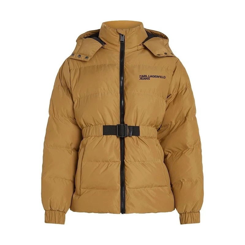 KARL LAGERFELD JEANS, Women's, Belted Puffer, Regular Fit, Brown, L - Image 1